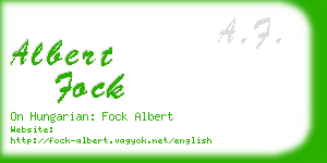 albert fock business card